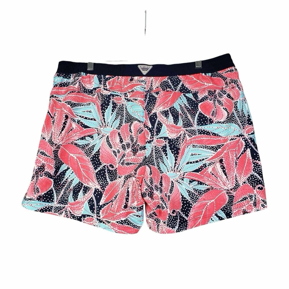 Columbia Women's Swim Shorts - Coral and Teal Floral - Picture 3 of 12